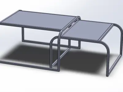 Industrial Minimalist Modern Coffee Table  Free 3D model