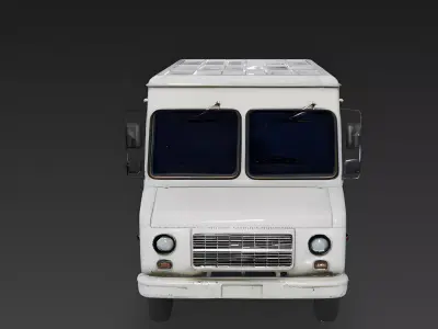 Realistic Postal Mail Truck 3D Model  Low-poly 3D model