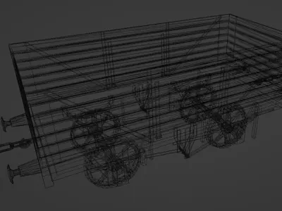 7 plank wagon red scale Free 3D model