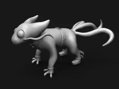 High Poly Little Cat 3D Model 3D model