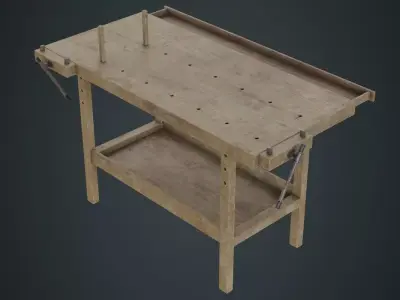 Workbench 1B Low-poly 3D model