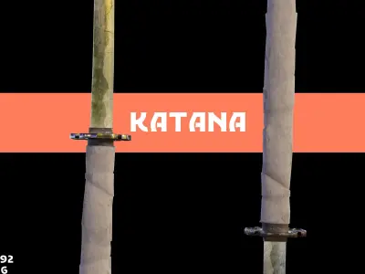 Katana  Low-poly 3D model purchase
