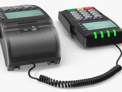 Retail Checkout Terminal with Pin Pad Uni 3D model