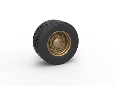 Super single custom wire wheel of semi truck Scale 1 to 25 3D print model