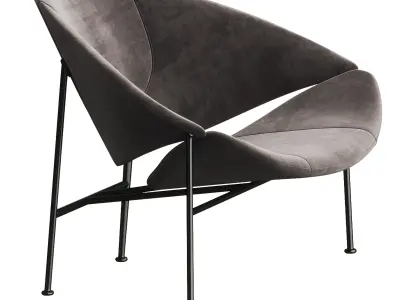 GLIDER Fabric armchair 3D model