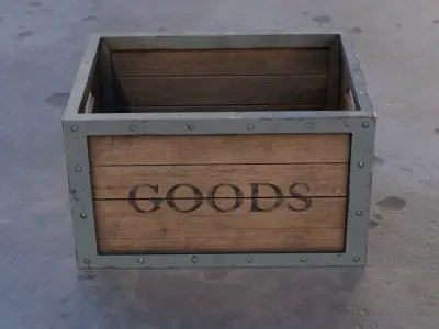 Crate- low-poly game ready modell Low-poly 3D model