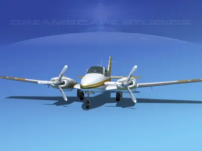 Beechcraft B55 Baron V14 3D model