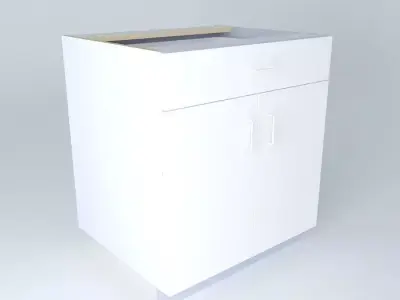 B2D1D kitchen cabinet with drawers Free 3D model