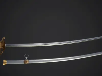 Sabre sword Low-poly 3D model purchase