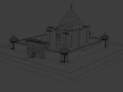 Castle lego Free low-poly 3D model