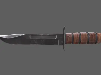 Ka Bar Knife Low-poly 3D model