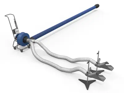 Automotive Blue Exhaust Ventilation System 3D model