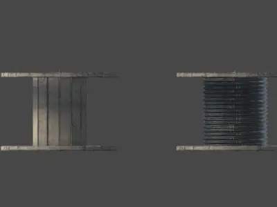 Cable Reels Low-poly 3D model