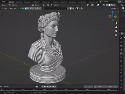 Medieval Roman Queen Chess Piece 3D print model