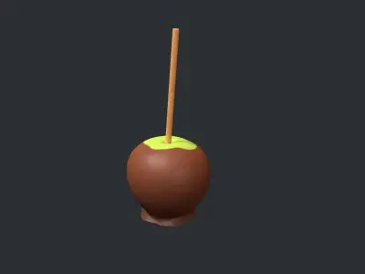 Milk Chocolate Apple - Green Low-poly 3D model