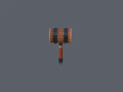 Stylized Hammer Low-poly 3D model purchase