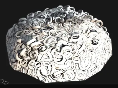 Low Poly PBR Tyre Pile Low-poly 3D model