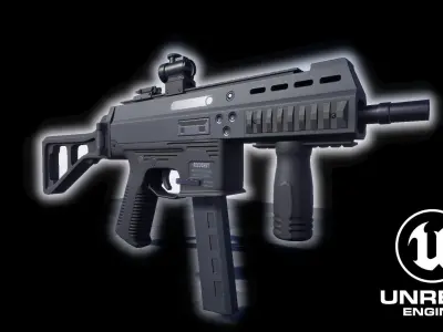 SMP45 gun Low-poly 3D model