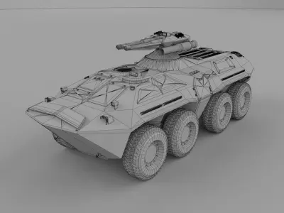 Armoured personnel carrier APC BTR 80 SciFi  3D model
