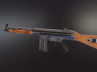 HK G3 Battle Rifle Low-poly 3D model