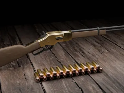  1866 YELLOW CABINE ASSULT WEAPON Low-poly 3D model