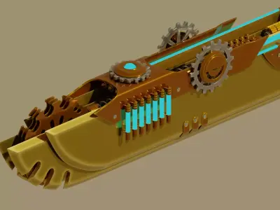 Steampunk Sword Free low-poly 3D model purchase