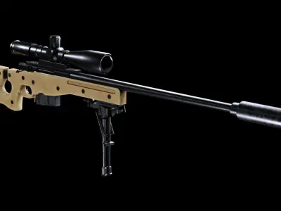 Arctic Warfare Magnum - AWP L96A1 Low-poly 3D model