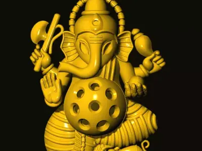 ganesh gold statue of lord ganesha 3D print model