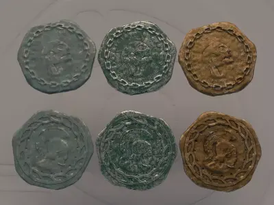 Coin 000 R Low-poly 3D model