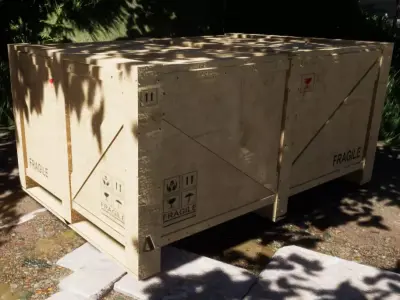 Wooden Crate UE5 Low-poly 3D model