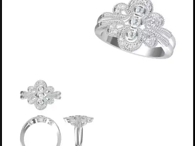 JCD Format Antique wedding rings metal file for jewelry making 3D print model