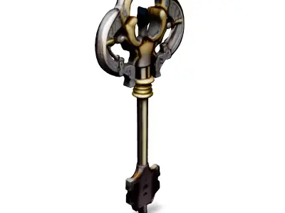 Ornate Antique Key 3D Model Low-poly 3D model purchase