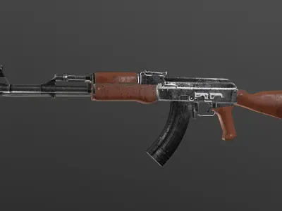 AK47 Low-poly PBR Free low-poly 3D model