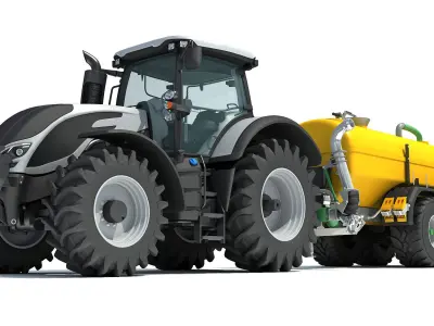 Tractor with Trailer 3D model