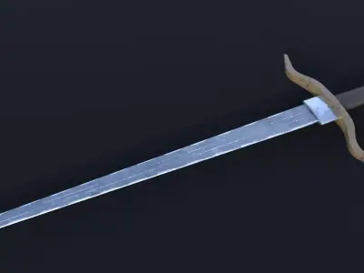 LowPoly Medieval Sword GameReady Weapon Asset Low-poly 3D model purchase