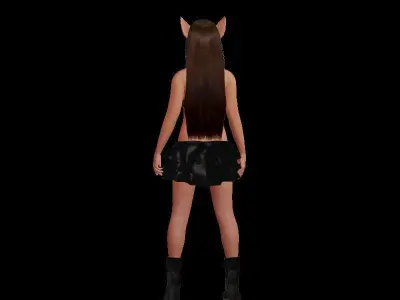cat girl Low-poly 3D model