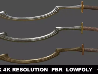 Khopesh sword Low-poly 3D model