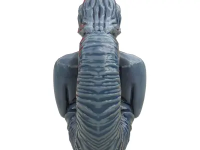 Siren Porcelain statues Low-poly 3D model