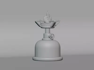 Camping stove Low-poly 3D model