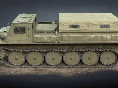 GT-SM Tracked Cargo Carrier Low-poly 3D model