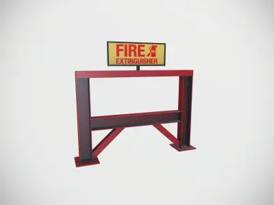 Fire extinguisher point Low-poly 3D model