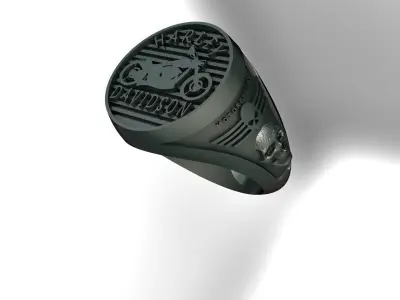 Ring Harley Davidson Men s model  Printing Model 3D print model Free 3D print model purchase