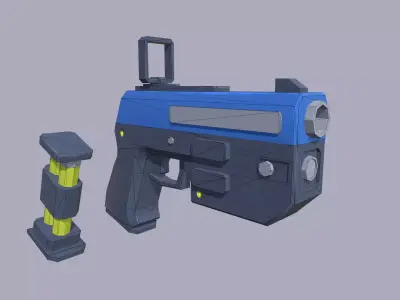Sci-fi low poly pistol Low-poly 3D model
