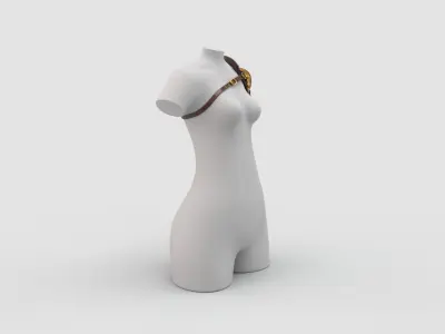 Female Leather Pauldron 3D model