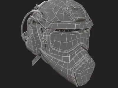 Scifi helmet military  Low-poly 3D model