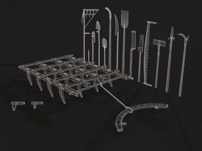 15 Medieval Farmers Tools and Plow Pack