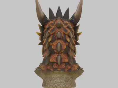 Dragon Head Bust Medieval Fantasy Monster Hunter  Low-poly 3D model