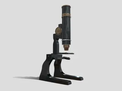 Antique Microscope Low-poly 3D model
