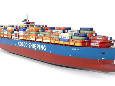 Cargo ship  Low-poly 3D model