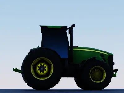 Low poly Modern Heavy Agriculture Tractor Low-poly 3D model Low-poly 3D model
